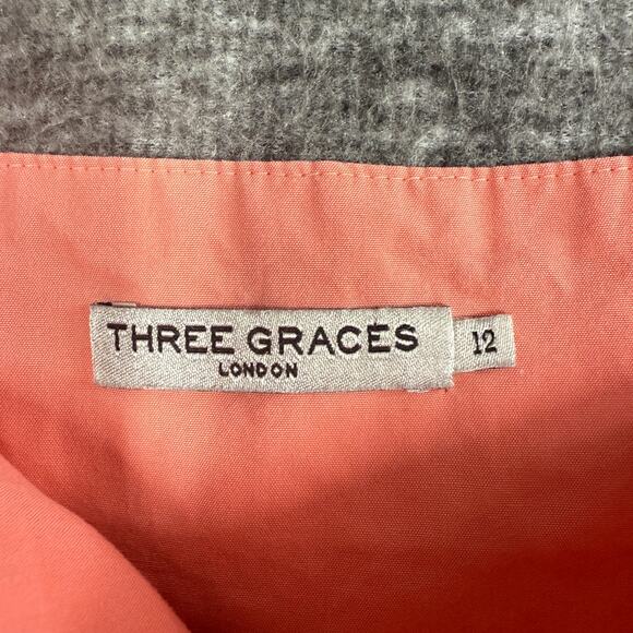 THREE GRACES LONDON Cosette Tiered Cotton-poplin Midi Dress Coral Pink size 12 - Picture 3 of 6